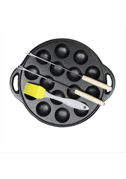 15 Delikli Demir Demir Takoyaki Pan Ahtapotları Krep Topları Için Küçük Pişirme Tavası Pofffertjes Takoyaki Banh Khot (Yurt Dışından)