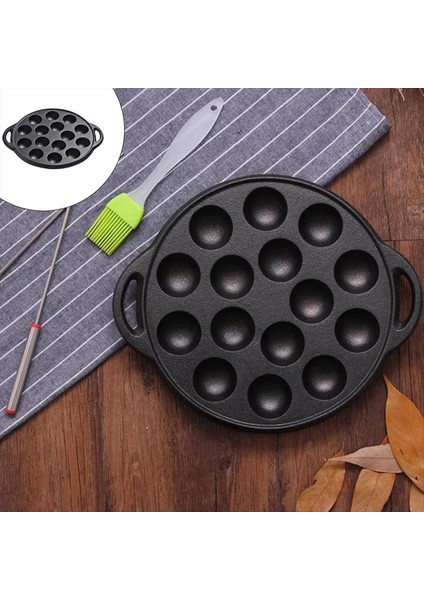 15 Delikli Demir Demir Takoyaki Pan Ahtapotları Krep Topları Için Küçük Pişirme Tavası Pofffertjes Takoyaki Banh Khot (Yurt Dışından) fiyatları