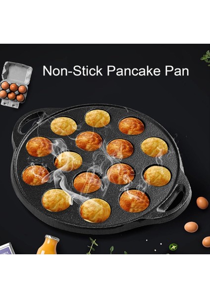 15 Delikli Demir Demir Takoyaki Pan Ahtapotları Krep Topları Için Küçük Pişirme Tavası Pofffertjes Takoyaki Banh Khot (Yurt Dışından) indirimleri