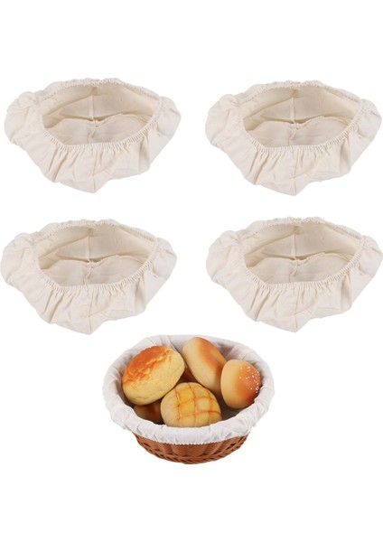 Yuvarlak Ekmek Prova Sepeti Kumaş Astar Hamur Banneton Prova Bezi Doğal Rattan Pişirme Hamur Sepeti Kapağı (Yurt Dışından)