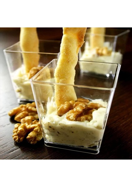 Kaşıklı 200 Tatlı Fincan Paketi 60ML Tatlı Kaseler Seti Dıy Plastik Tatlı Bardak Yeniden Kullanılabilir Yamuk Bardak Seti (Yurt Dışından) indirimleri