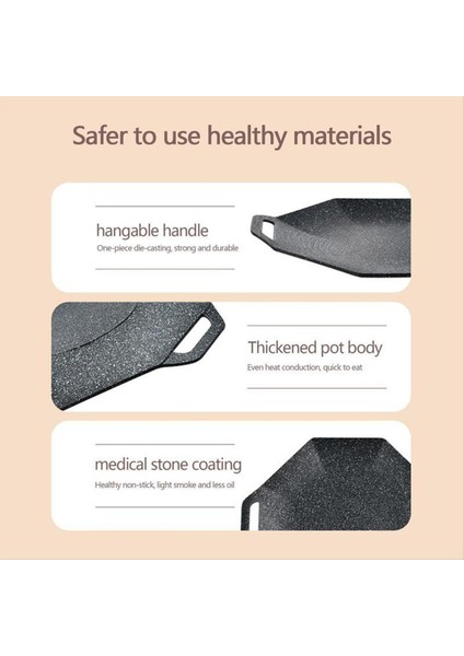 Taşınabilir Kore Barbekü Pan Plakası Tıbbi Taş Sekizgen Yapışmaz Pişirme Tepsisi Koreli Çok Fonksiyonlu Barbekü Tepsisi (Yurt Dışından) modelleri