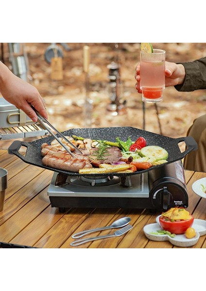 Taşınabilir Kore Barbekü Pan Plakası Tıbbi Taş Sekizgen Yapışmaz Pişirme Tepsisi Koreli Çok Fonksiyonlu Barbekü Tepsisi (Yurt Dışından) indirimleri