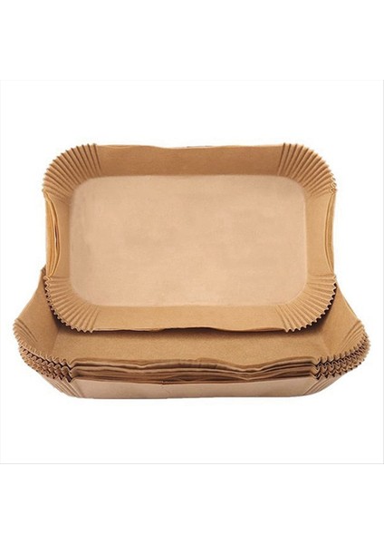 Hava Fritöz Astar Için Dikdörtgen Özel Kağıt Çift Tava Gres Emici Pişirme Kağıdı Yağı Geçirmez Barbekü Plakası Pişirme Aleti (Yurt Dışından)