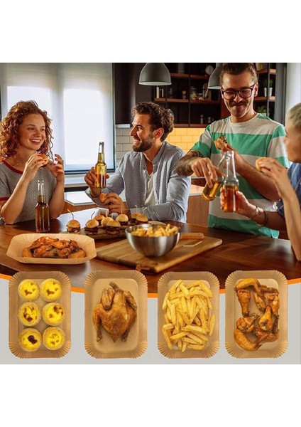 Hava Fritöz Astar Için Dikdörtgen Özel Kağıt Çift Tava Gres Emici Pişirme Kağıdı Yağı Geçirmez Barbekü Plakası Pişirme Aleti (Yurt Dışından) modelleri