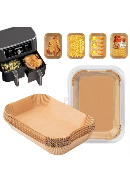 Hava Fritöz Astar Için Dikdörtgen Özel Kağıt Çift Tava Gres Emici Pişirme Kağıdı Yağı Geçirmez Barbekü Plakası Pişirme Aleti (Yurt Dışından) fırsatları