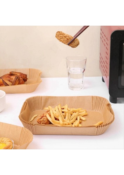 Hava Fritöz Astar Için Dikdörtgen Özel Kağıt Çift Tava Gres Emici Pişirme Kağıdı Yağı Geçirmez Barbekü Plakası Pişirme Aleti (Yurt Dışından) indirimleri