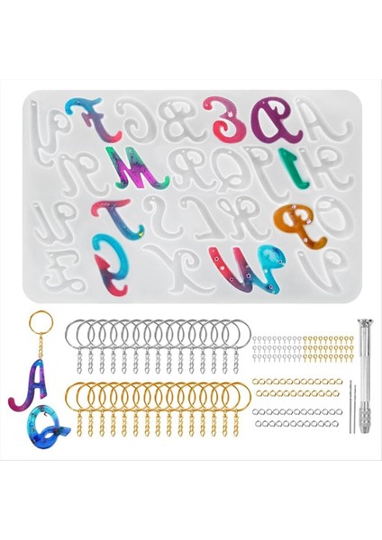 Delikli Harf Anahtarlık Kalıbı Epoksi Reçine Için Büyük Harf Kalıp Reçinesi ve Anahtarlık Yapımı Için Aksesuarlar (Yurt Dışından)