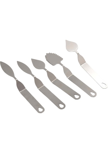 5pcs Çikolatalı Kek Dekorasyon Spatula Tüy Paslanmaz Çelik Yaprak Çikolata Spatula Pişirme Aracı Çikolata Kalıpları (Yurt Dışından)