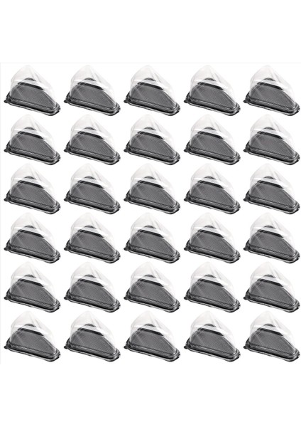 100PCS Kek Dilim Plastik Açık Kek Kabı Cheesecake Kutusu ile Blister Kutusu ile Siyah Tabanlı (Yurt Dışından)