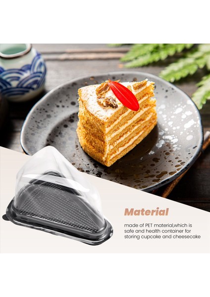 100PCS Kek Dilim Plastik Açık Kek Kabı Cheesecake Kutusu ile Blister Kutusu ile Siyah Tabanlı (Yurt Dışından) fiyatları