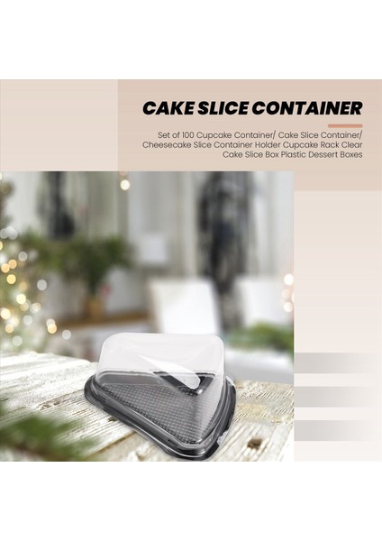 100PCS Kek Dilim Plastik Açık Kek Kabı Cheesecake Kutusu ile Blister Kutusu ile Siyah Tabanlı (Yurt Dışından) fırsatları