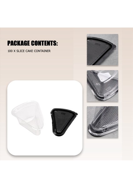 100PCS Kek Dilim Plastik Açık Kek Kabı Cheesecake Kutusu ile Blister Kutusu ile Siyah Tabanlı (Yurt Dışından) indirimleri