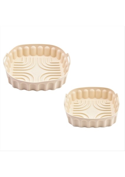 2pcs Hava Fritöz Silikon Fırın Tepsisi Yeniden Kullanılabilir Kare Hava Fritöz Tava Silikon Kalıp Mikrodalga Pedler Pişirme Paspas Kap Tepsisi B (Yurt Dışından) fiyatları