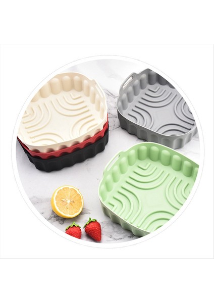 2pcs Hava Fritöz Silikon Fırın Tepsisi Yeniden Kullanılabilir Kare Hava Fritöz Tava Silikon Kalıp Mikrodalga Pedler Pişirme Paspas Kap Tepsisi B (Yurt Dışından) fırsatları