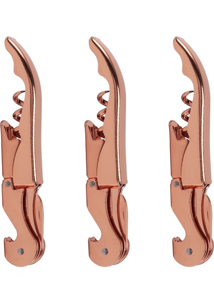 3x Gül Altın Tirbuşon Metal Şarap Tirbuşon Şarap Tirbuşon Çok Fonksiyonlu Kırmızı Şarap Tirbuşon (Yurt Dışından)