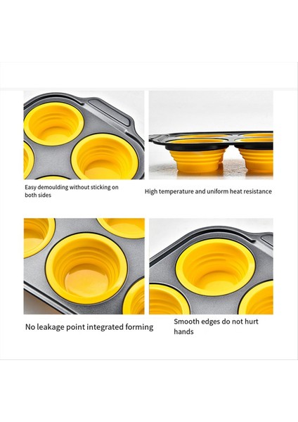 Metal Çerçeveli Silikon Çörek Tavası Yumurta Isırığı Üreticisi Pişirme Için Silikon Kalıplar Kek Tavaları 12 Normal Boyutta Sarı (Yurt Dışından) indirimleri