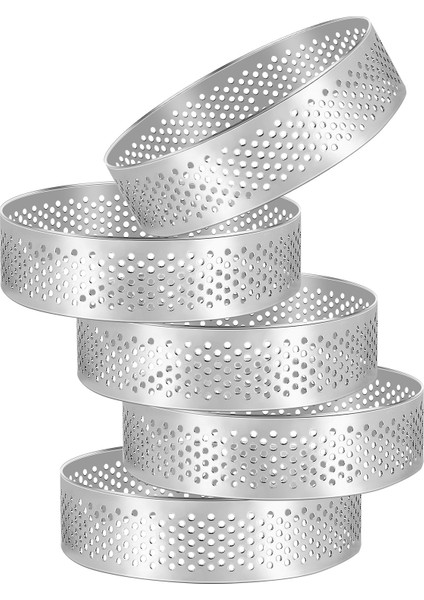 5 Pcs Dairesel Gözenekli Tart Halkası Alt Tower Pasta Kek Kalıp Pişirme Aletleri Isıya Dayanıklı Delici Kek Musse Halkası 8cm (Yurt Dışından) fiyatları