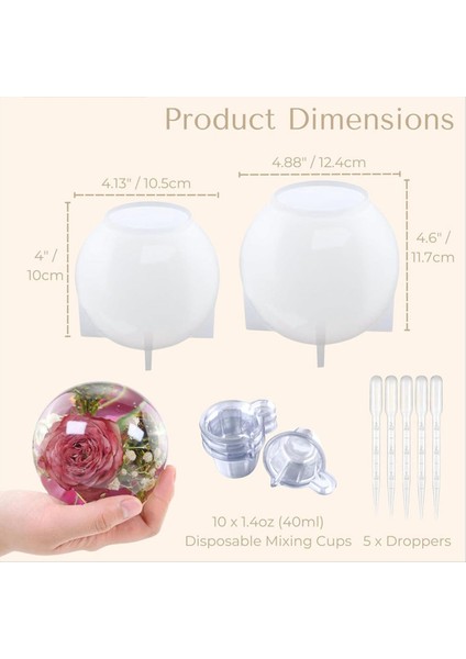 2 Adet Büyük Küre Reçine Kalıbı Dikişsiz Küre Epoksi Reçine Döküm Kalıbı Dıy El Sanatları Çiçekleri (Yurt Dışından) indirimleri