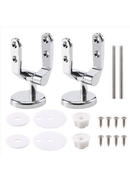 Alaşımlı Yedek Tuvalet Koltuğu Menteşeler Montajlar Tuvalet Aksesuarları Için Bağlantı Parçaları ile Krom Seti (Yurt Dışından)