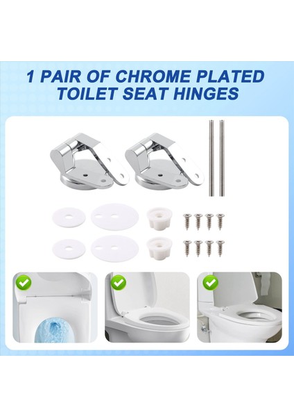 Alaşımlı Yedek Tuvalet Koltuğu Menteşeler Montajlar Tuvalet Aksesuarları Için Bağlantı Parçaları ile Krom Seti (Yurt Dışından) indirimleri