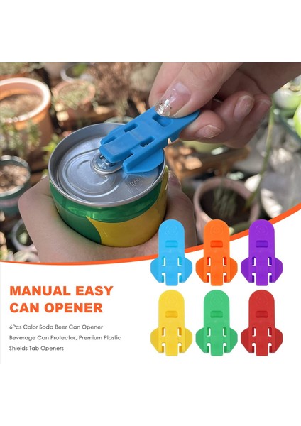 Manuel Kolay Teneke Kutu Açıcı 6pcs Renkli Soda Bira Kutu Açıcı Içecek Olabilir Koruyucu Premium Plastik Kalkanlar Sekmesi Açıcılar (Yurt Dışından) indirimleri