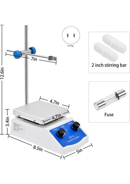 Laboratuvar Manyetik Karıştırıcı Plakası Kimya Ekipmanı Için Sıcak Karıştırma Mikseri 1000ML Kapasite 100-2000 Rpm Hız Reçinesi Abd Fişi (Yurt Dışından) modelleri