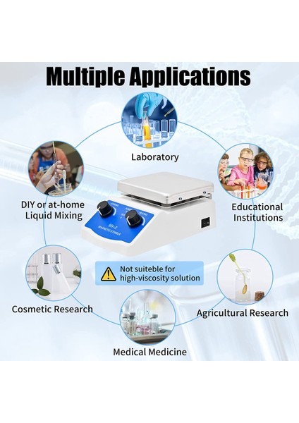 Laboratuvar Manyetik Karıştırıcı Plakası Kimya Ekipmanı Için Sıcak Karıştırma Mikseri 1000ML Kapasite 100-2000 Rpm Hız Reçinesi Abd Fişi (Yurt Dışından) fırsatları