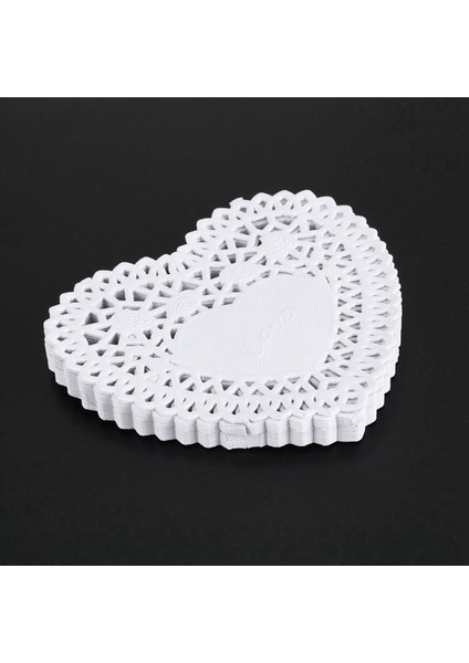 300PCS 4 Inç Beyaz Aşk Kalp Kağıdı Dantel Doilies Için Karton Yapım Scrapbooking (Yurt Dışından)