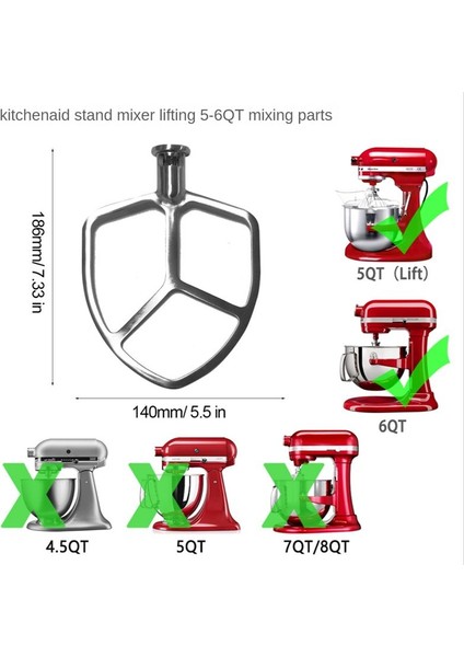 Kitchenaid Için Mutfakta Mikser Için Değiştirme Assecorories 5-6qt Tilt-Head Stand Mikserleri Kitchenaid Kürek Eki Için (Yurt Dışından) indirimleri