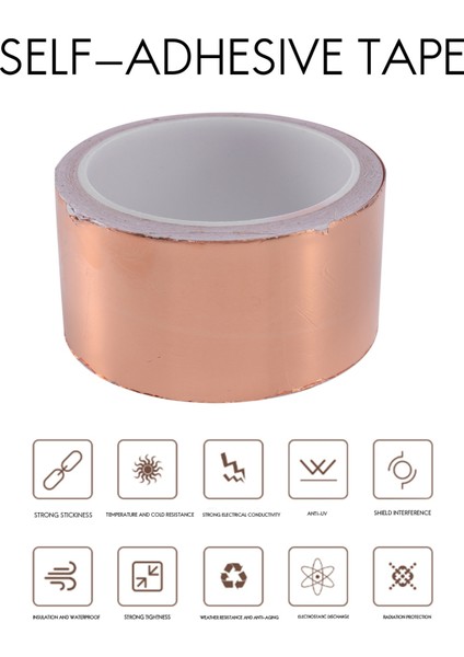 Bakır Folyo Bandı 50MM x 30M Emı Koruması Için Elektrikli Onarımlar Için Iletken Yapıştırıcı Salyangoz Bariyer Bant Gitar (Yurt Dışından) modelleri