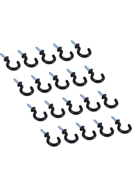 100 Adet 1 1 Inç Fincan Kupa Kanca Omuzlu Metal Vidalı Plastik Kaplı Asılı Siyah (Yurt Dışından) fiyatları