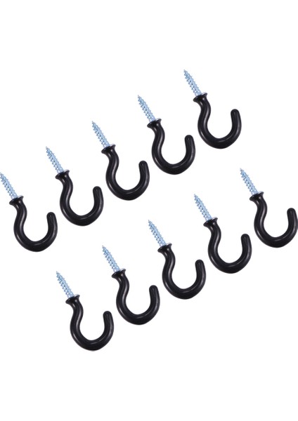 100 Adet 1 1 Inç Fincan Kupa Kanca Omuzlu Metal Vidalı Plastik Kaplı Asılı Siyah (Yurt Dışından) modelleri