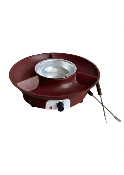 Elektrikli Fondu Seti Çatal Çikolata Eritme Potu Çikolata Eritme Şeker Eritme Fondu Tenceresi Bize Kahve Renk (Yurt Dışından)
