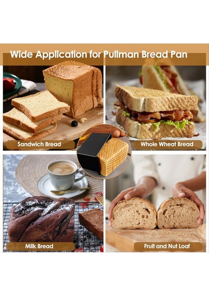 Hamurlu Sıyırıcı Kesici-Pullman Somun Tavası ile Ekmek Tavaları Kapaklı Ev Yapımı Sandviç Ekmek ve Pişirme (Yurt Dışından) modelleri