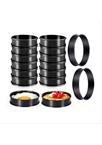 16 Pcs Crumpet Yüzükler Stack 4 Inç Paslanmaz Çelik Ingiliz Muffin Halkaları Yuvarlak Çift Haddelenmiş Tart Halkaları Pişirme Için (Yurt Dışından)