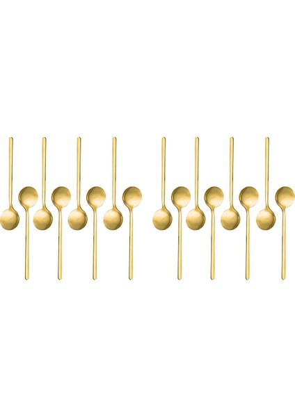 16 Paket Altın Kaplamalı Paslanmaz Çelik Kahve Kaşığı Kahve Şekeri Tatlı Kek Dondurma Için Mini Çay Kaşığı (Yurt Dışından)