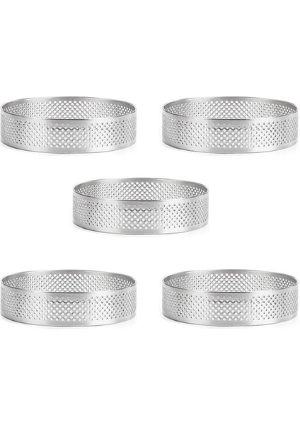 8cmtart Halka Paslanmaz Çelik Tartlet Kalıp Daire Kesici Pasta Halkası Isıya Dayanıklı Delikli Kek Köpük Kalıpları Tart Pasta (Yurt Dışından)