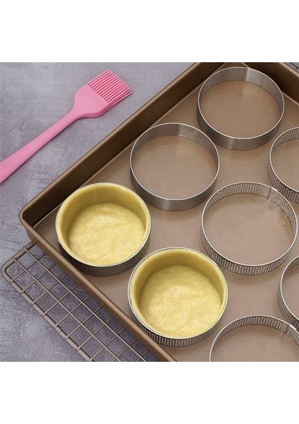 8cmtart Halka Paslanmaz Çelik Tartlet Kalıp Daire Kesici Pasta Halkası Isıya Dayanıklı Delikli Kek Köpük Kalıpları Tart Pasta (Yurt Dışından) indirimleri