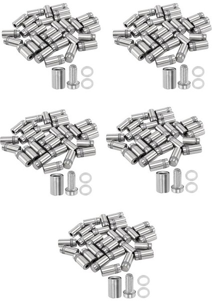 150 Adet 12 x 22MM Paslanmaz Çelik Cam Tutucu Işaret Montajı (Yurt Dışından)