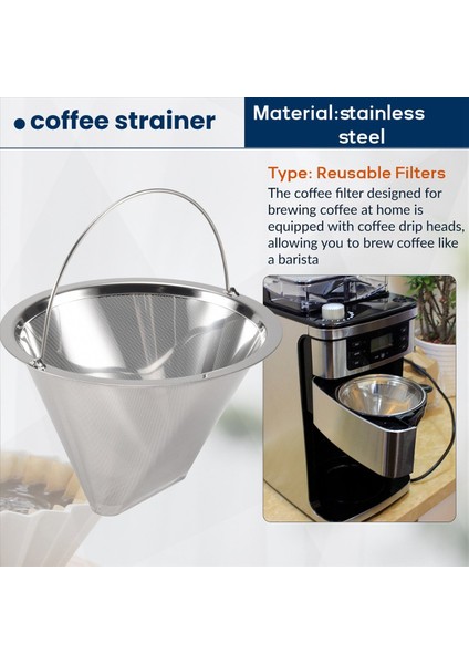 Koni Kahve Filtresi Yeniden Kullanılabilir Paslanmaz Çelik Malzeme Saplı (Yurt Dışından) indirimleri
