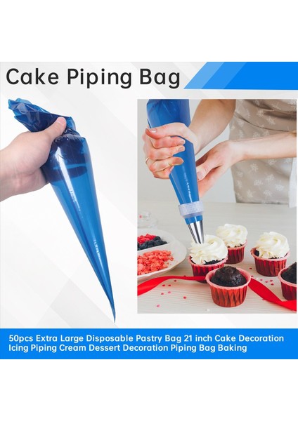 50PCS Ekstra Büyük Tek Kullanımlık Hamur Işi Torbası 21 Inç Kek Dekorasyon Buzlanma Boru Krem Tatlısı Dekorasyon Boru Torbası Pişirme (Yurt Dışından) indirimleri