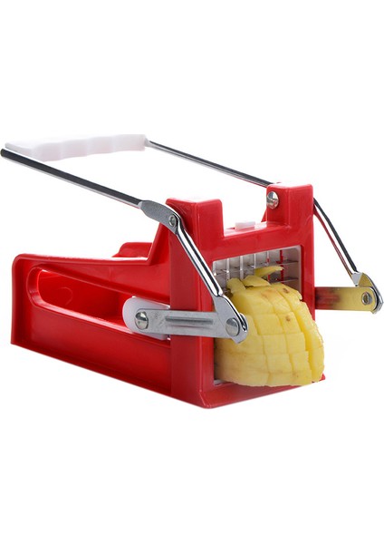 Paslanmaz Çelik Frand Fry Cutter Patates Sebze Kesiciler 2 Bıçaklar Kırmızı (Yurt Dışından)