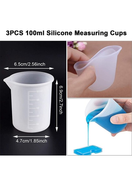 Epoksi Reçine Için Silikon Ölçüm Bardağı Yeniden Kullanılabilir Karıştırma Bardakları Sürahi Reçine Döküm Kabı Reçine Için Karıştırma Çubukları ile Döküm Kabı (Yurt Dışından) fırsatları