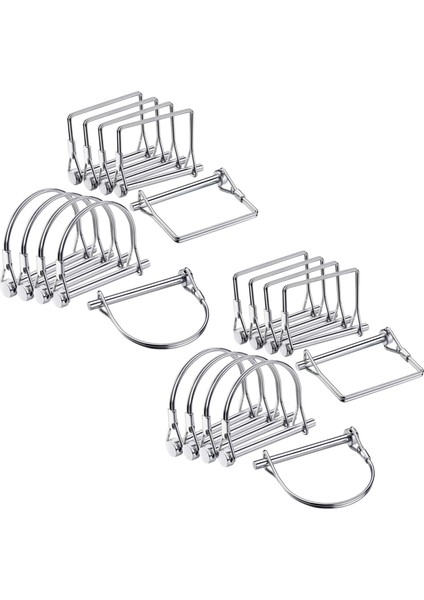 20 Adet Mil Kilitleme Pimi Güvenlik Kuplör Pimi 1/4 Inç Çapında 2 Şekil Kare ve Kemer (Gümüş) (Yurt Dışından)