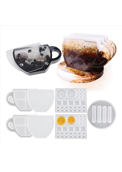 Coaster Reçine Kalıbı Epoksi Reçine Için 14 Adet Coaster Kalıpları Kahve Fincanı Şekli Reçine Çalkalayıcı Kalıp Limon Kahve Çekirdeği Kalıbı (Yurt Dışından) fiyatları