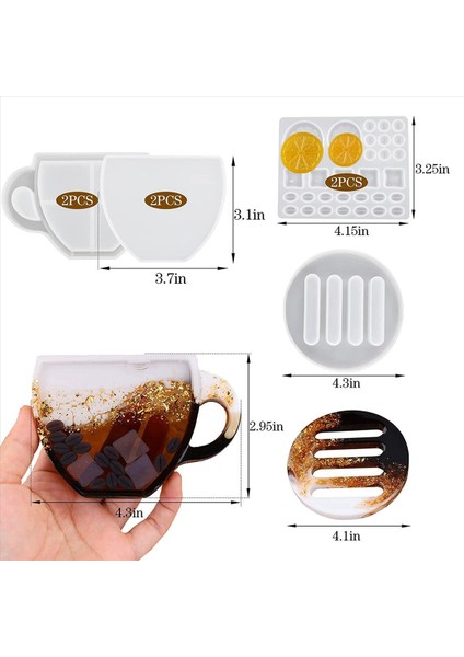 Coaster Reçine Kalıbı Epoksi Reçine Için 14 Adet Coaster Kalıpları Kahve Fincanı Şekli Reçine Çalkalayıcı Kalıp Limon Kahve Çekirdeği Kalıbı (Yurt Dışından) fırsatları