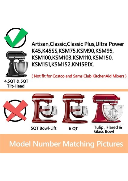 Kitchenaid Için Kitchenaid Mikser Için 4 5-5 Qt Tilt-Head Stand Mikserleri K45B/K5THCB/K5THBS Kitchenaid Kürekçiler Için (Yurt Dışından) modelleri