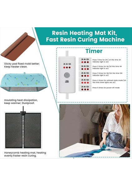 Kapak Zamanlayıcısı ile Epoksi Reçine Isıtma Pedi Reçine Kalıp Isıtma Pedi Hızlı Kürleme Kurutma Isıtma Makinesi Abd Fiş (Yurt Dışından) modelleri