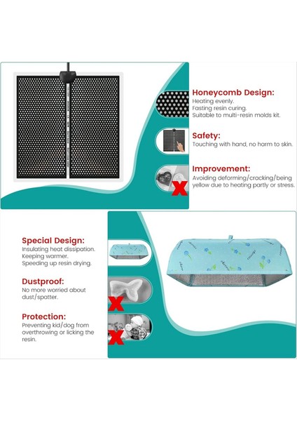 Kapak Zamanlayıcısı ile Epoksi Reçine Isıtma Pedi Reçine Kalıp Isıtma Pedi Hızlı Kürleme Kurutma Isıtma Makinesi Abd Fiş (Yurt Dışından) fırsatları